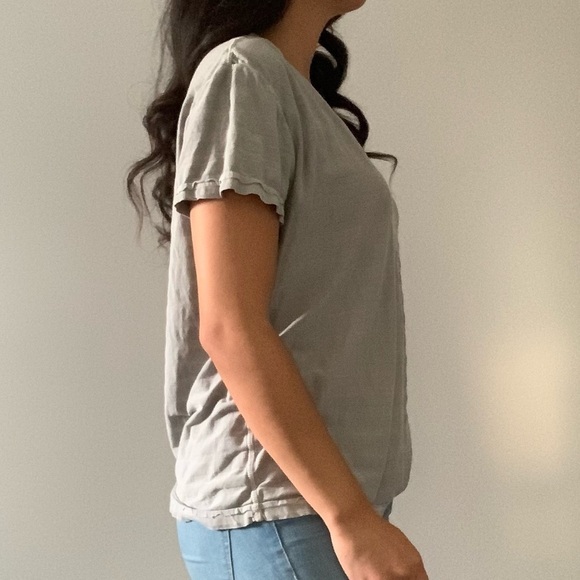 Mens striped grey  VNeck tShirt - Picture 6 of 11